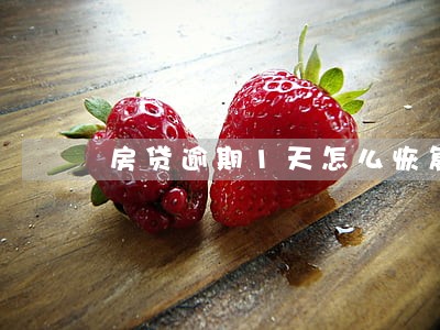 房贷逾期1天怎么恢复征信 房贷逾期1天怎么恢复征信