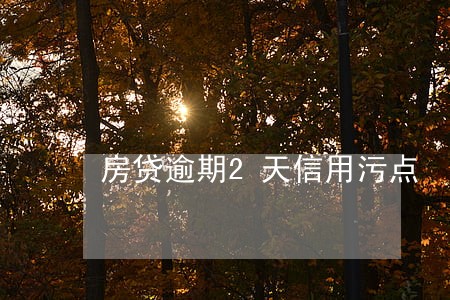房贷逾期2天信用污点 房贷逾期2天信用污点