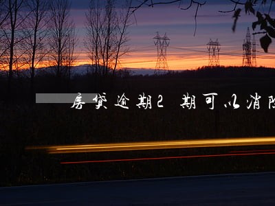 房贷逾期2期可以消除吗 房贷逾期2期可以消除吗