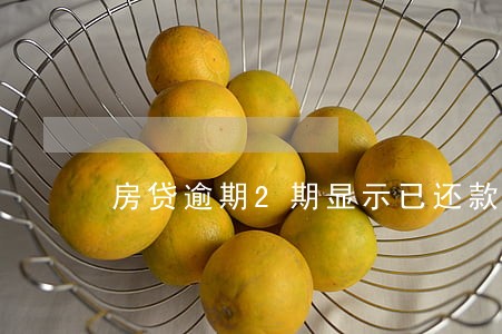 房贷逾期2期显示已还款