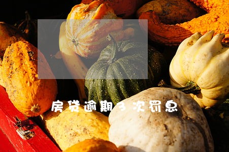 房贷逾期3次罚息 房贷逾期3次罚息