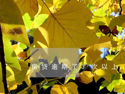 房贷逾期了3次以上