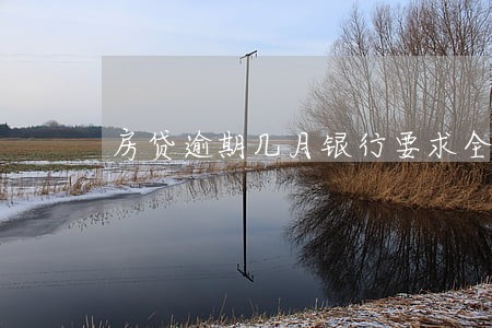 房贷逾期几月银行要求全额还款