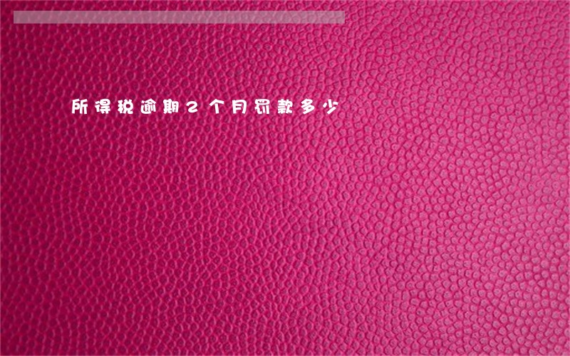 所得税逾期2个月罚款多少 所得税逾期2个月罚款多少