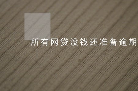 所有网贷没钱还准备逾期 所有网贷没钱还准备逾期