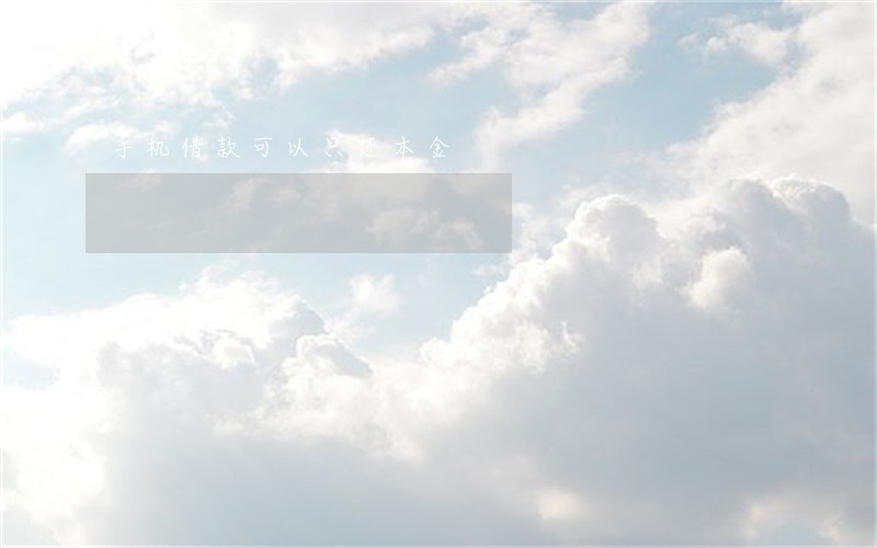 手机借款可以只还本金 手机借款可以只还本金