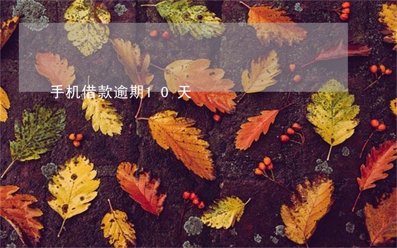 手机借款逾期10天 手机借款逾期10天