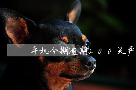 手机分期逾期200天严不严重