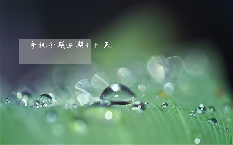 手机分期逾期35天 手机分期逾期35天