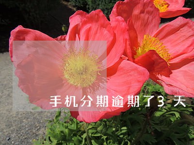 手机分期逾期了3天 手机分期逾期了3天