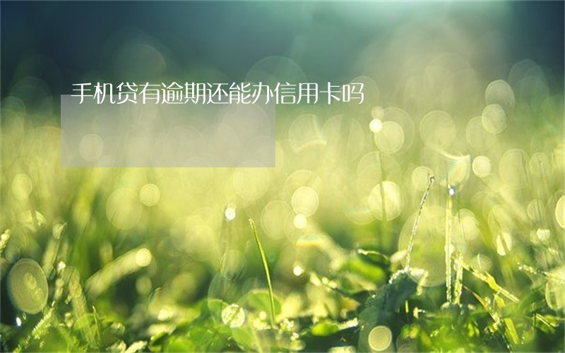 手机贷有逾期还能办信用卡吗 手机贷有逾期还能办信用卡吗