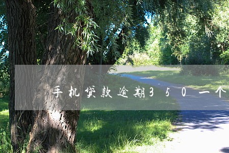 手机贷款逾期350一个月 手机贷款逾期350一个月