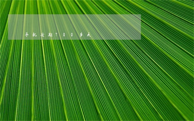 手机逾期700多天 手机逾期700多天