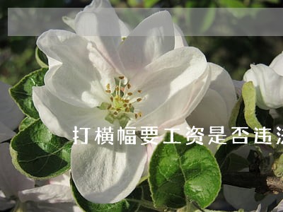 打横幅要工资是否违法 打横幅要工资是否违法