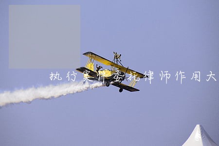 执行案件委托律师作用大 执行案件委托律师作用大