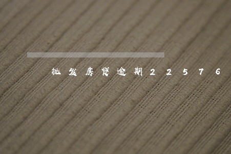批发房贷逾期22576元 批发房贷逾期22576元
