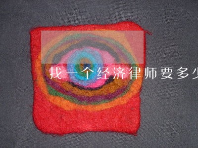 找一个经济律师要多少钱 找一个经济律师要多少钱