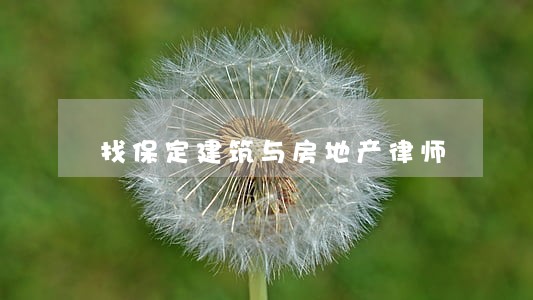 找保定建筑与房地产律师 找保定建筑与房地产律师