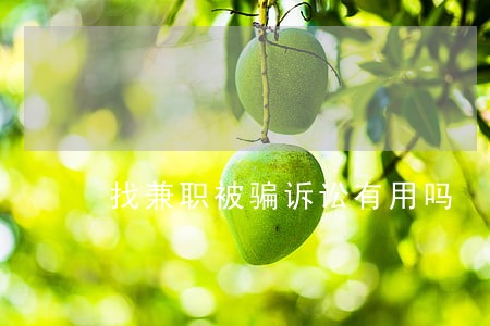找兼职被骗诉讼有用吗