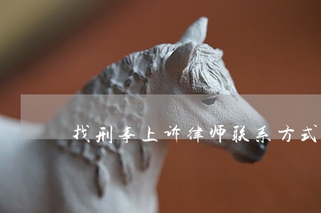 找刑事上诉律师联系方式 找刑事上诉律师联系方式