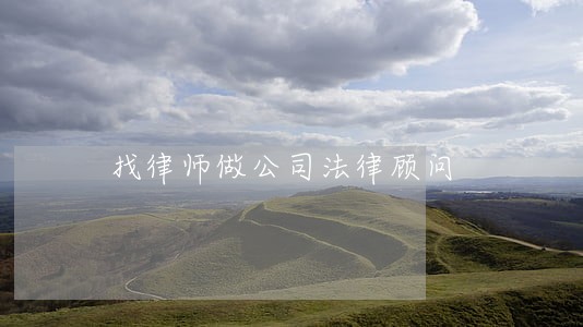 找律师做公司法律顾问 找律师做公司法律顾问