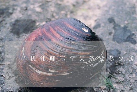 找律师写个欠条要多少钱 找律师写个欠条要多少钱
