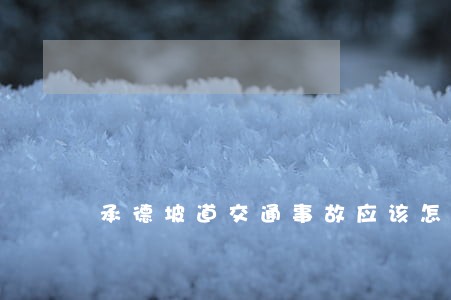承德坡道交通事故应该怎么样诉讼