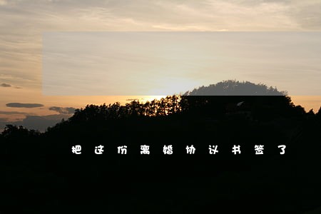 把这份离婚协议书签了 把这份离婚协议书签了