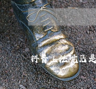 抖音上法院见是什么情况 抖音上法院见是什么情况