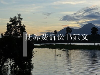 抚养费诉讼书范文 抚养费诉讼书范文