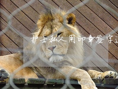 护士私人用印章签字违法吗