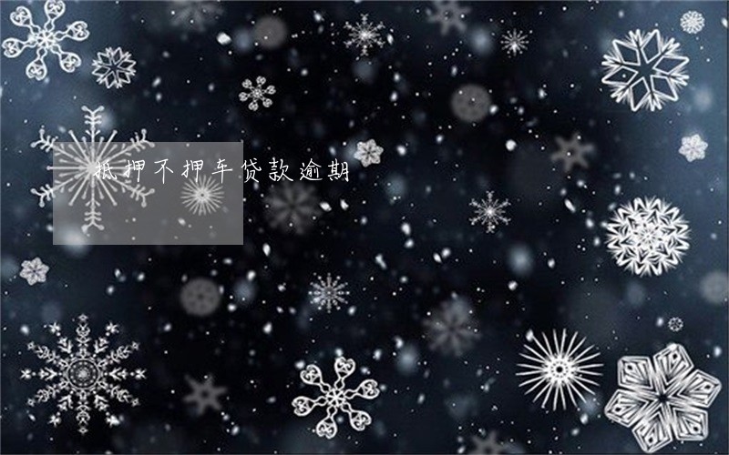 抵押不押车贷款逾期 抵押不押车贷款逾期