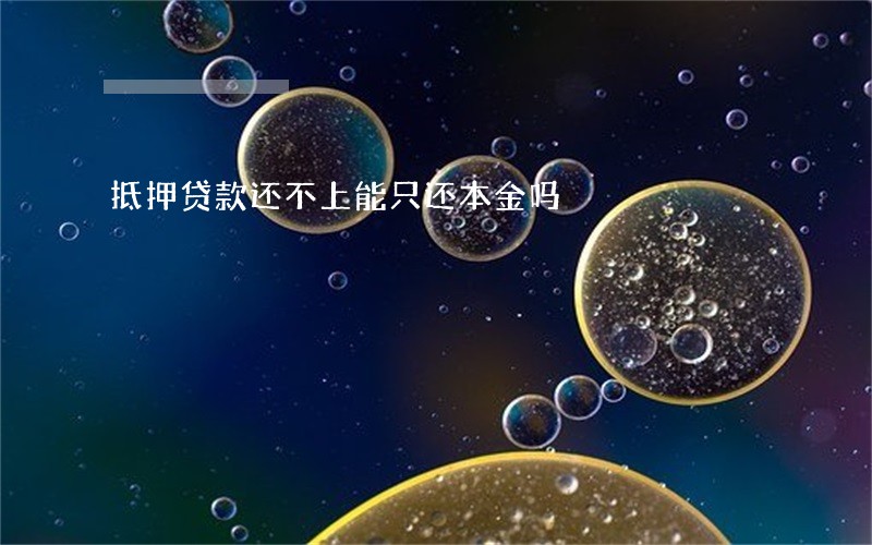抵押贷款还不上能只还本金吗 抵押贷款还不上能只还本金吗