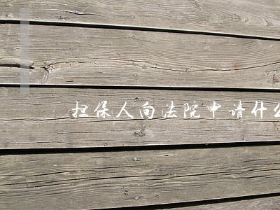 担保人向法院申请什么证据 担保人向法院申请什么证据