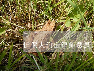 担保人约定律师费是否超过主债务 担保人约定律师费是否超过主债务