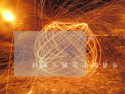 担保人被司法拘留后 担保人被司法拘留后