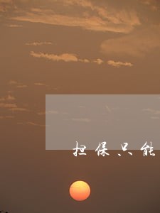 担保只能提起诉讼裁