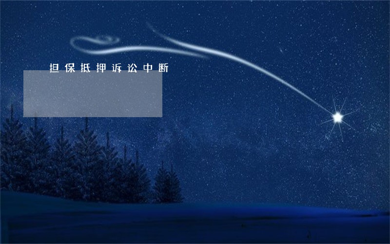 担保抵押诉讼中断 担保抵押诉讼中断