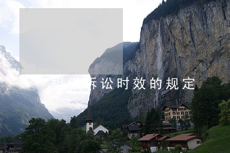 担保诉讼时效的规定