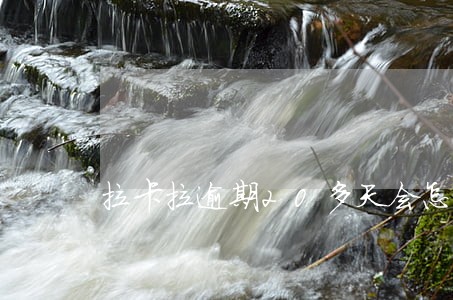拉卡拉逾期20多天会怎样 拉卡拉逾期20多天会怎样