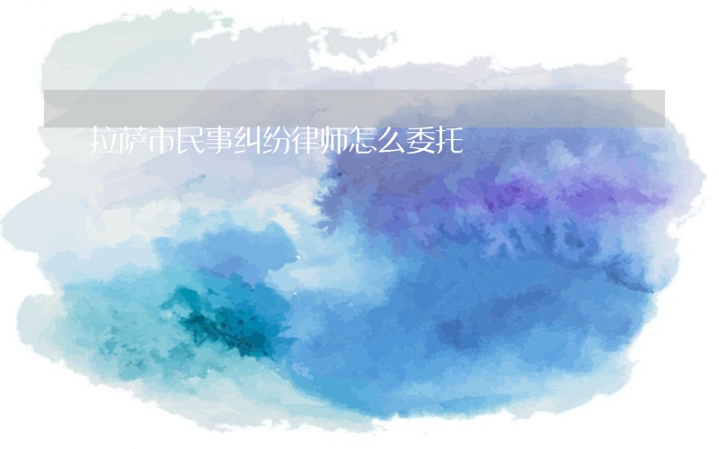 拉萨市民事纠纷律师怎么委托