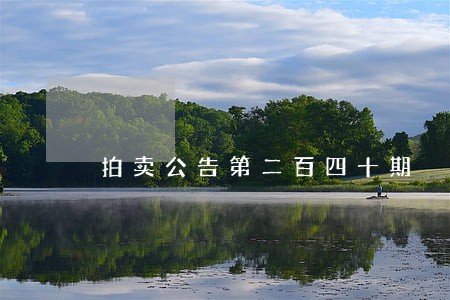 拍卖公告第二百四十期 拍卖公告第二百四十期