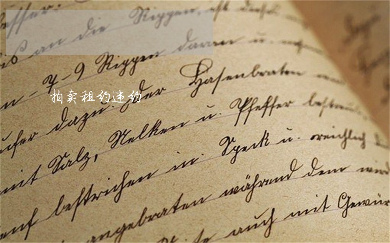 拍卖租约违约 拍卖租约违约