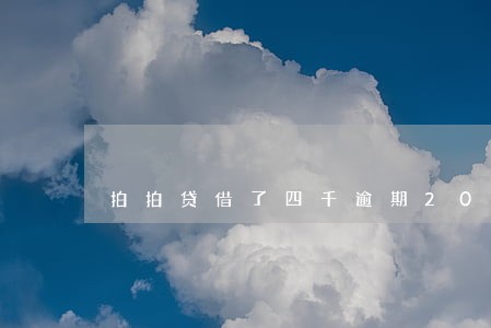 拍拍贷借了四千逾期20天 拍拍贷借了四千逾期20天
