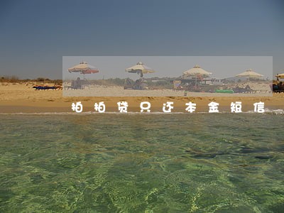 拍拍贷只还本金短信 拍拍贷只还本金短信