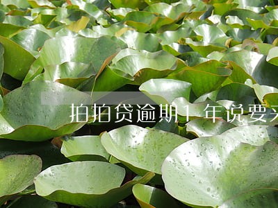 拍拍贷逾期1年说要来我家 拍拍贷逾期1年说要来我家