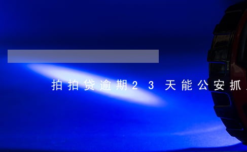 拍拍贷逾期23天能公安抓人吗 拍拍贷逾期23天能公安抓人吗