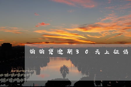 拍拍贷逾期30天上征信吗 拍拍贷逾期30天上征信吗