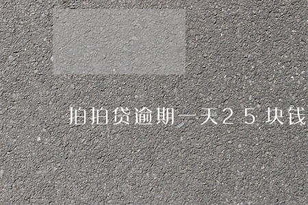 拍拍贷逾期一天25块钱