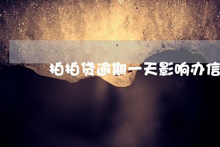 拍拍贷逾期一天影响办信用卡吗 拍拍贷逾期一天影响办信用卡吗